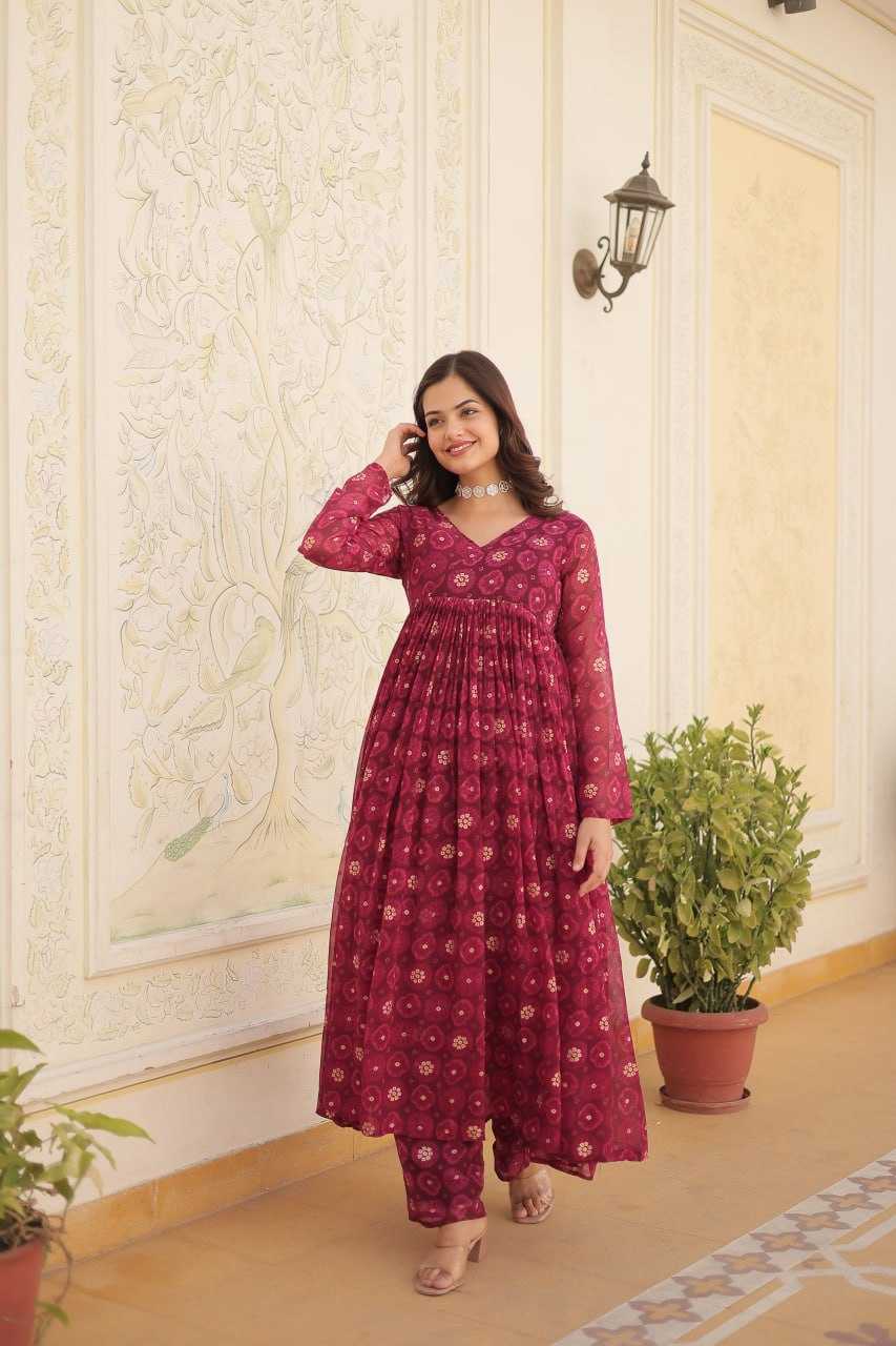 YNF FAUX GEORGETTE KESH133 1096 SUITS & DRESSES WHOLESALE LONG PRINTED GEORGETTE ANARKALI KURTIS MANUFACTURER