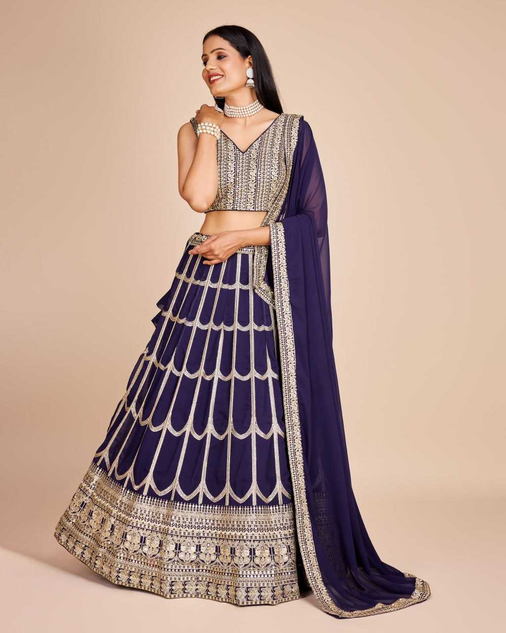 YNF  Heavy Fox Georgette KSB 2224 WHO LESALE LEHENGA MANUFACTURER   