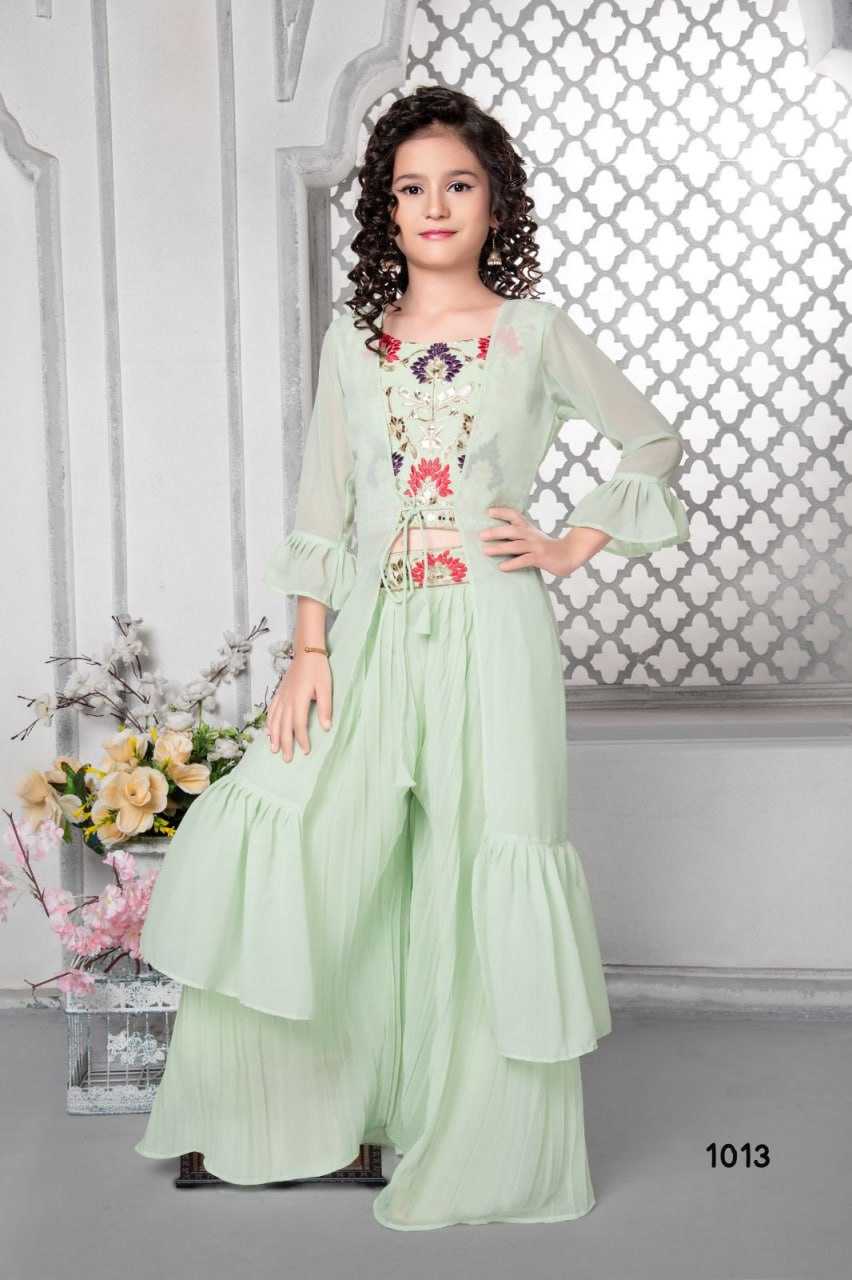 YNF FAUX GEORGETTE KSB 1013 KIDS WEAR WHOLESALE KIDS SHARARA MANUFACTURER   