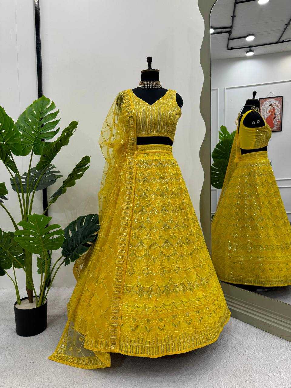 YNF FAUX GEORGETTE RIN162 269 LEHENGAS WHOLESALE DESIGNER FANCY TRADITIONAL LEHENGAS MANUFACTURER     