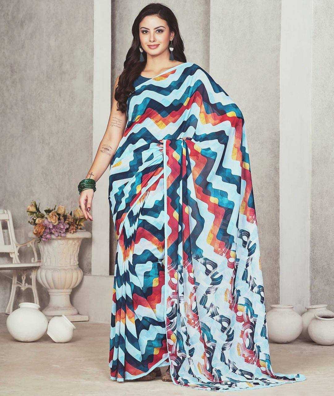 YNF GEORGETTE RSF 739 SAREES WHOLESALE READY TO WEAR GEORGETTE PRE DRAPED SAREES MANUFACTURER