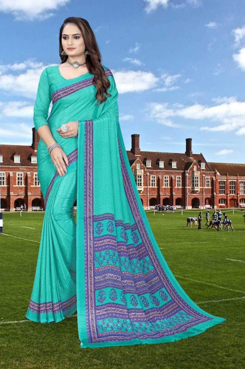 YNF ITALIAN CRAPE SAG UNIFORM-A SAREES WHOLESALE UNIFORM SAREES MANUFACTURER     