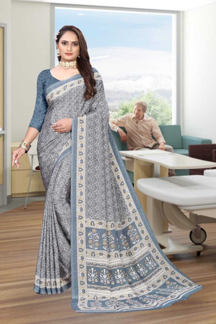 YNF ITALIAN CRAPE SAG UNIFORM-E SAREES WHOLESALE UNIFORM SAREES MANUFACTURER     