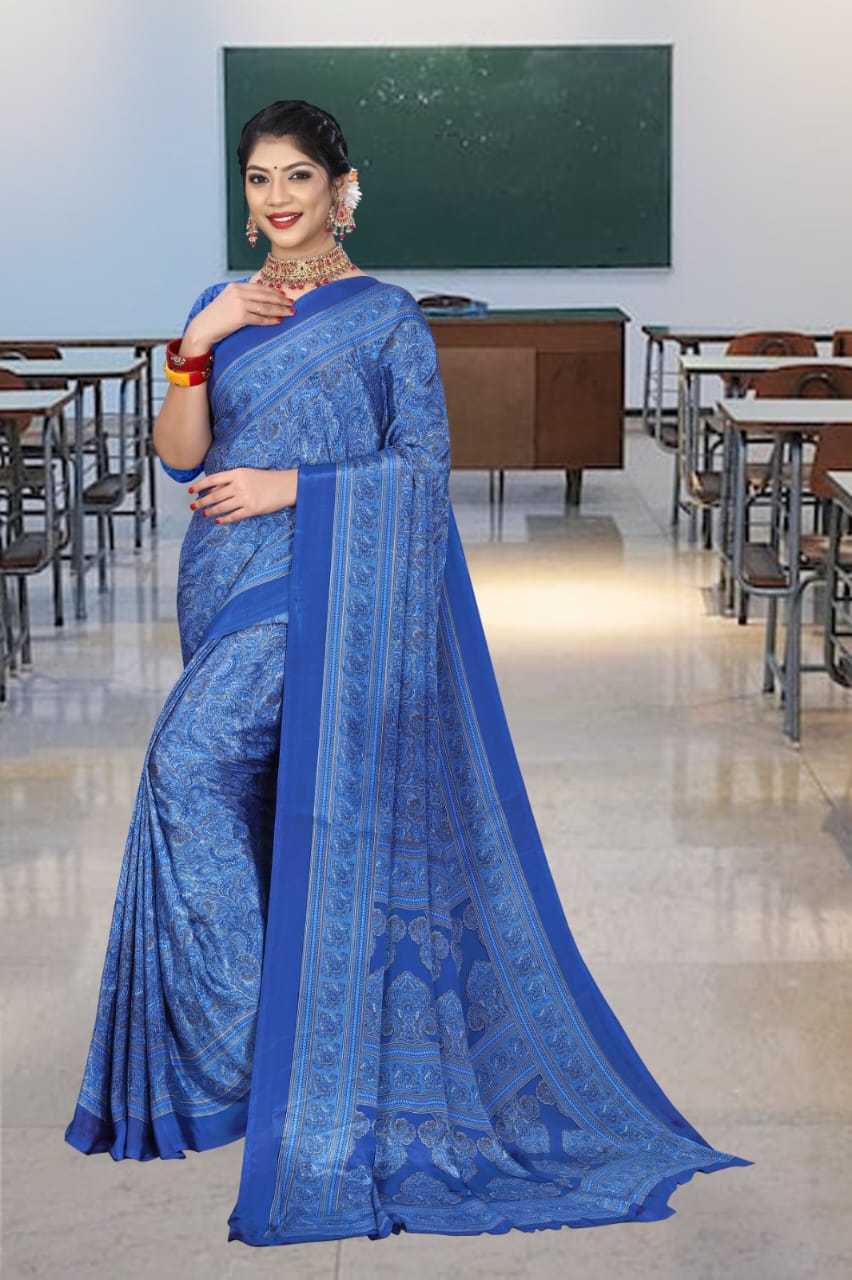 YNF ITALIAN CRAPE SAG UNIFORM-F SAREES WHOLESALE UNIFORM SAREES MANUFACTURER     