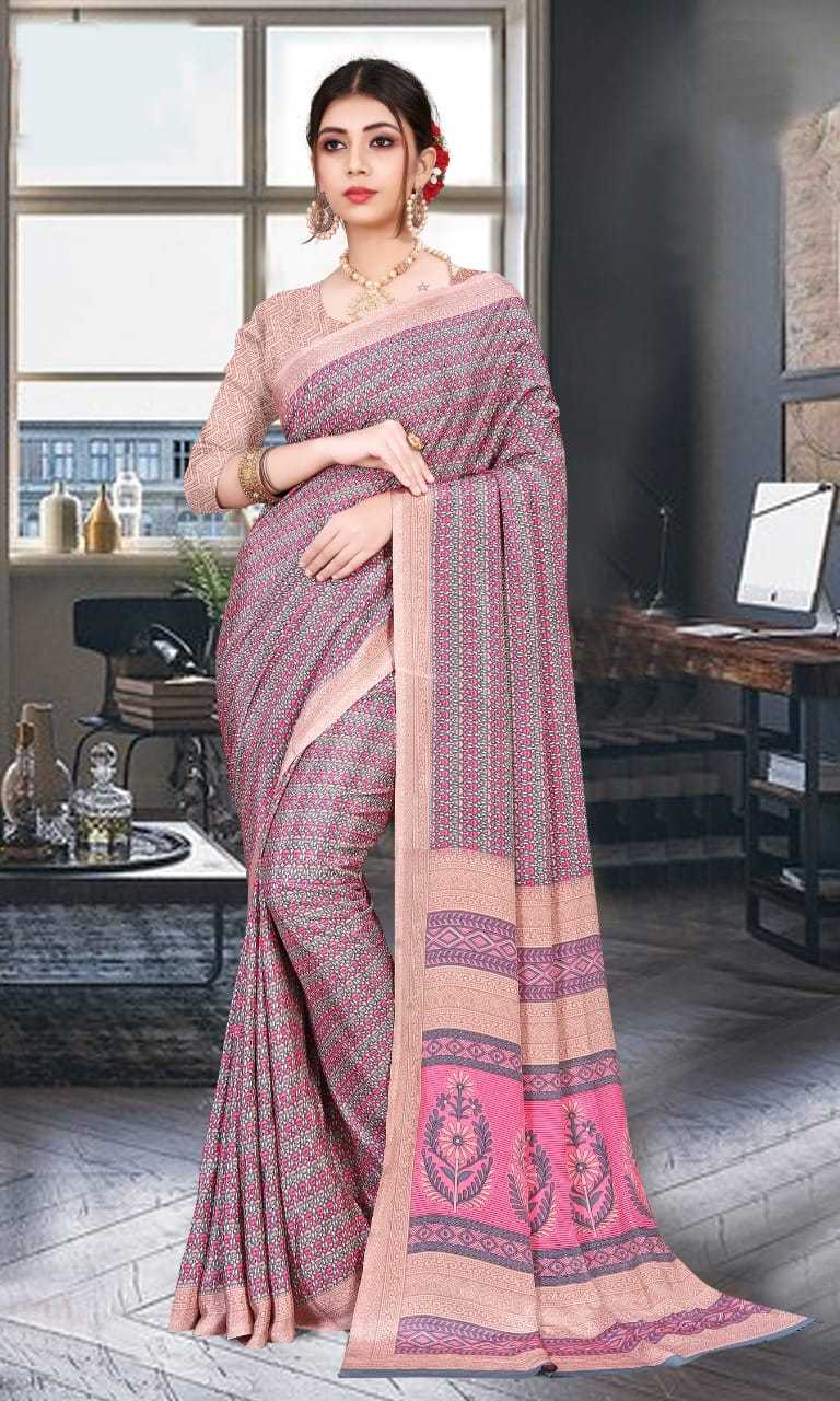 YNF ITALIAN CRAPE SAG UNIFORM-J SAREES WHOLESALE UNIFORM SAREES MANUFACTURER     