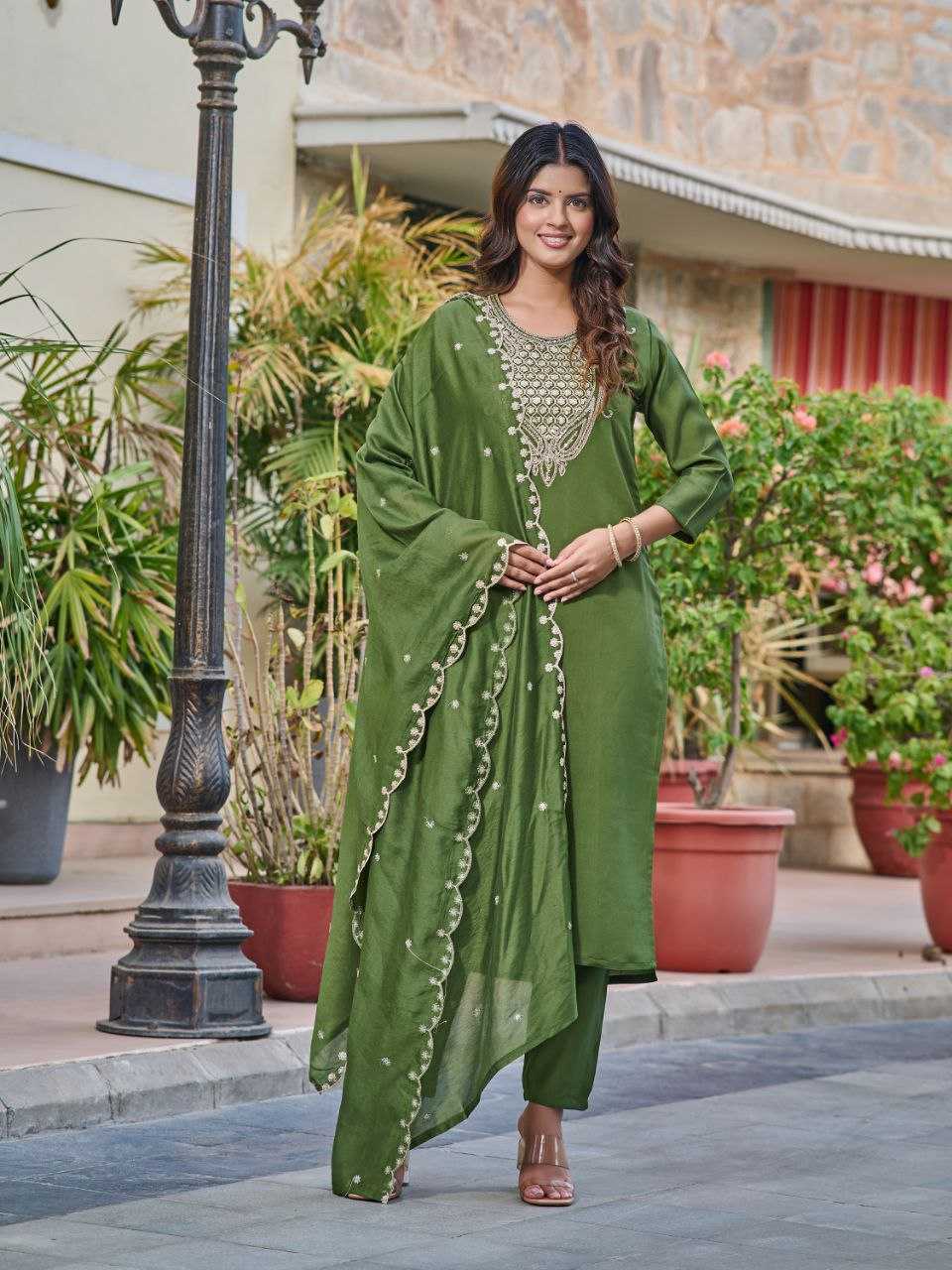 YNF PURE VISCOS SMC 103 SUIT & DRESSES WHOLESALE LADIES DRESSES EMBROIDERY SUITS MANUFACTURER