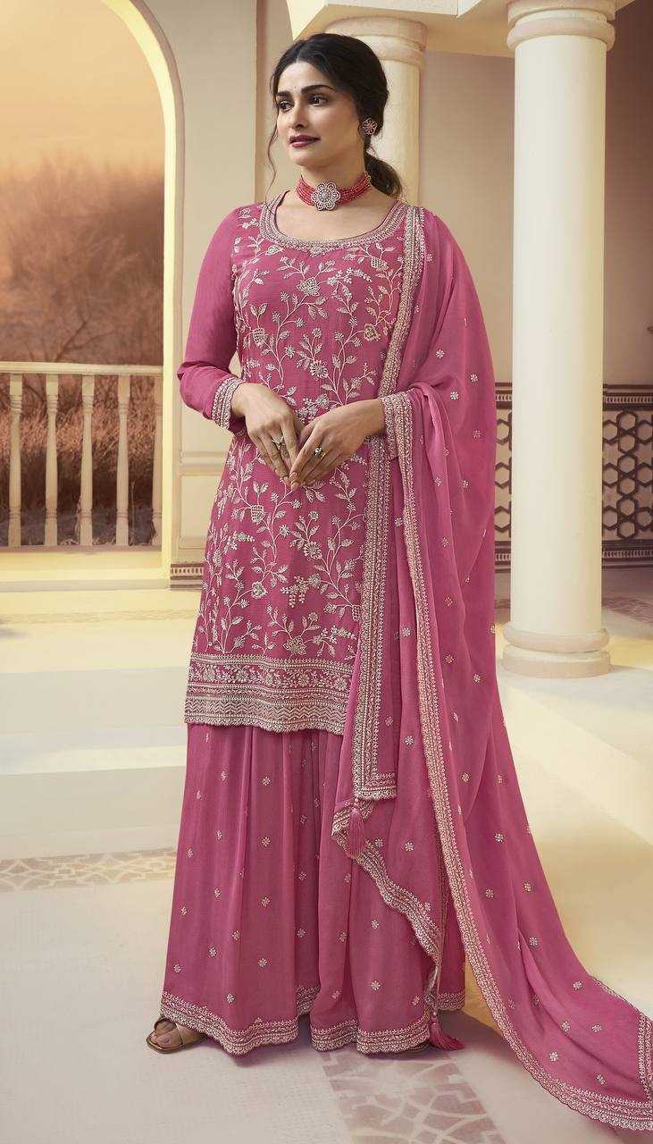 YNF CHINON SILK KSB 66846 SUITS & DRESSES WHOLESALE SHARARA SALWAR EMBROIDERY SEMI STITCHED SUITS MANUFACTURER