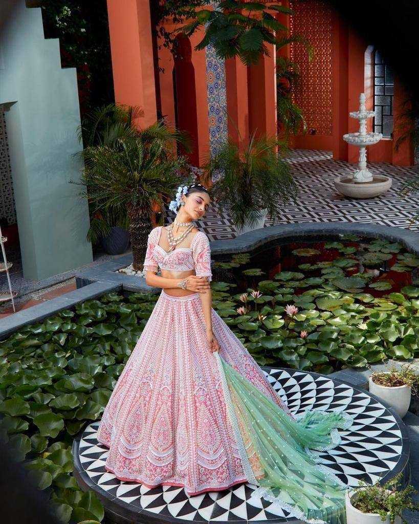 YNF FAUX GEORGETTE RIN108 1640 LEHENGAS WHOLESALE DESIGNER TRADITIONAL EMBROIDERED LEHENGAS MANUFACTURER