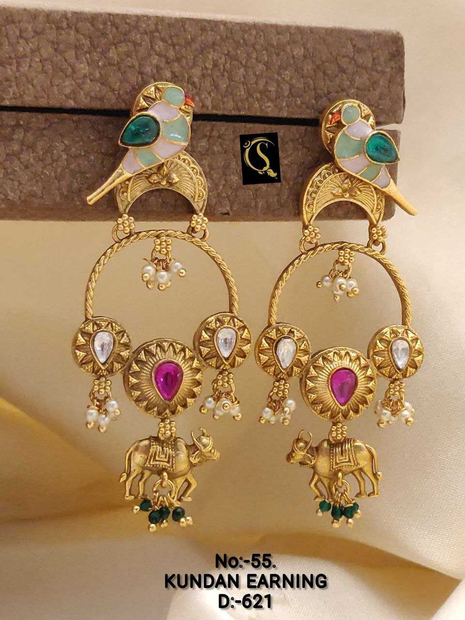 YNF BRASS EARRING10 WOMENS JEWELLREY WHOLESALE KUNDAN EARRINGS MANUFACTURER