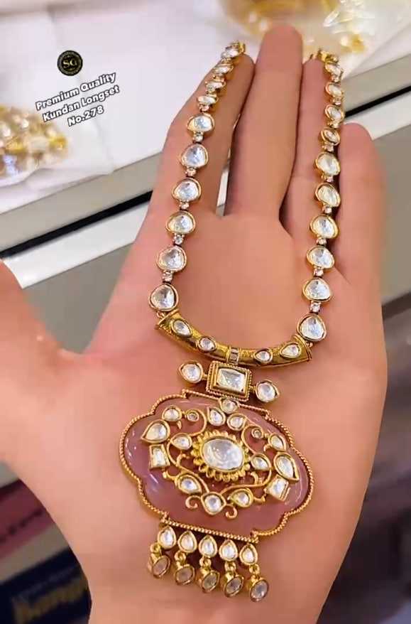 YNF BRASS KUNDAN 49 WOMENS JEWELLERY WHOLESALE KUNDAN NECKLACE SET LONG SET MANUFACTURER