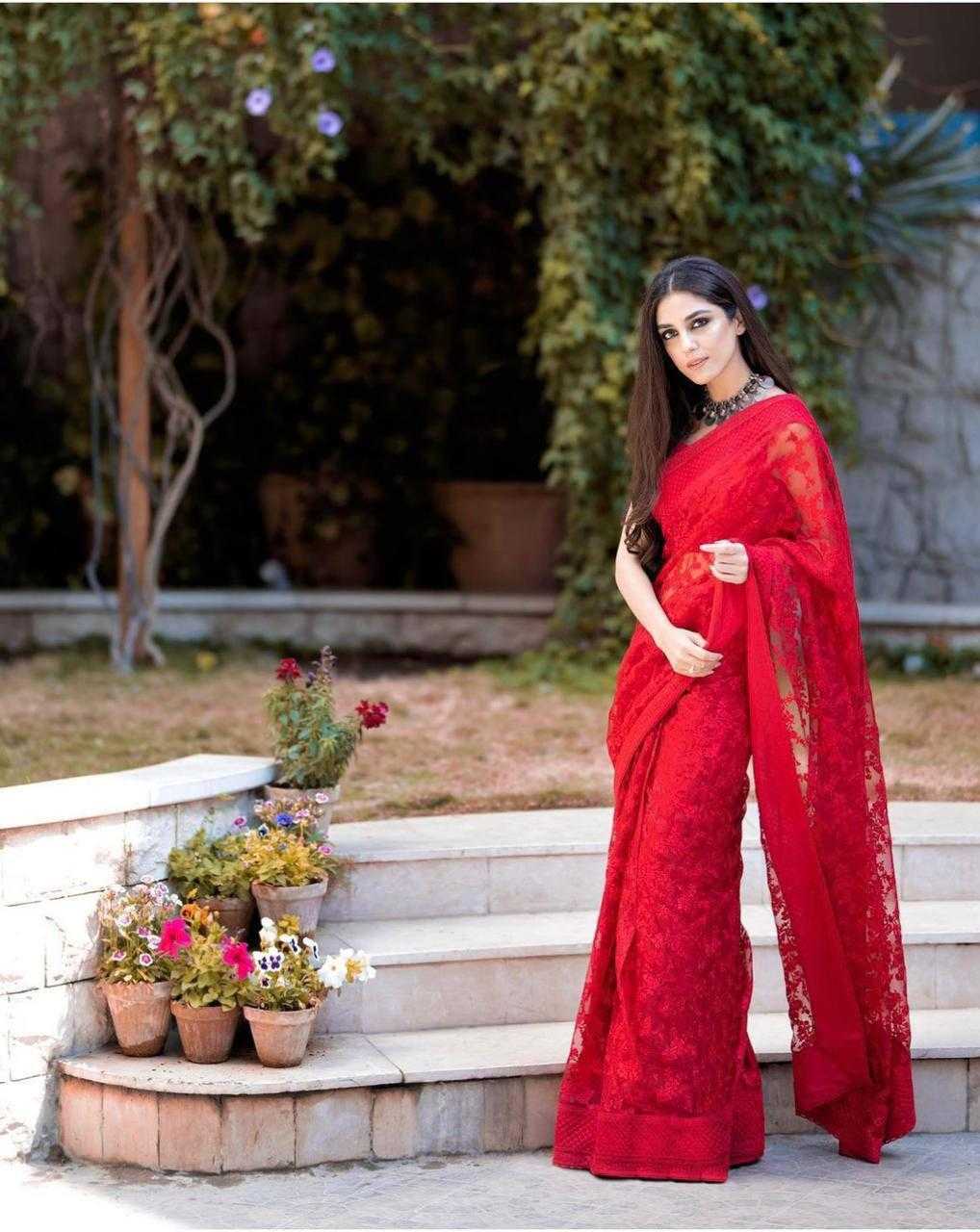 YNF SOFT NET RIN188 Dabangg7 SAREES WHOLESALE PARTY WEAR FANCY NET EMBROIDERED CHIKAN SAREES MANUFACTURER