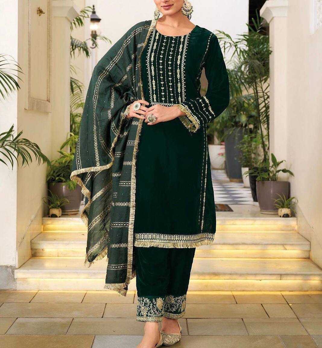 YNF VELVET KESH141 1035 SUITS & DRESSES WHOLESALE LADIES KASHMIRI VELVET EMBROIDERY LADIES SILK SUITS MANUFACTURER 