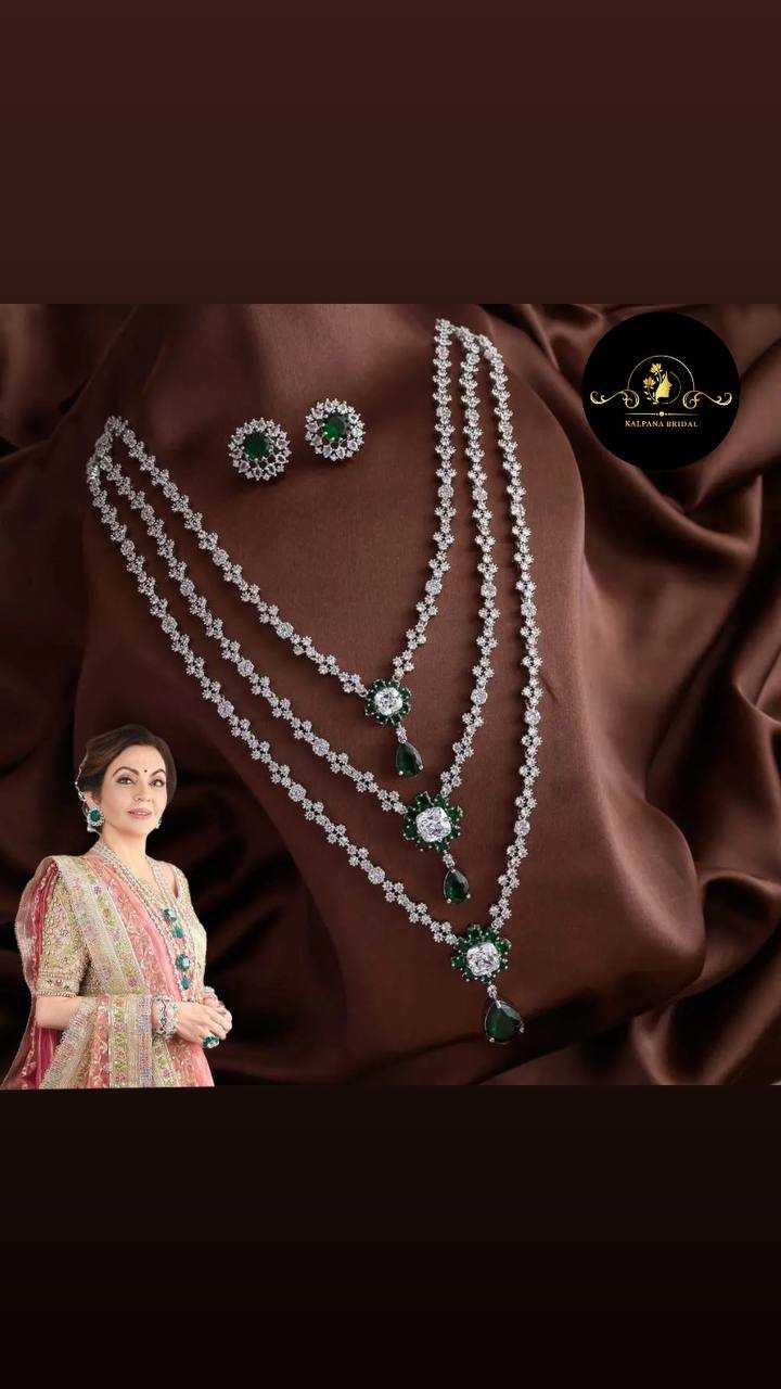 YNF ALLOY KESH192 KAB24 WOMENS JEWELLERY WHOLESALE LONG SET AD DIAMOND NECKLACE SET MANUFACTURER