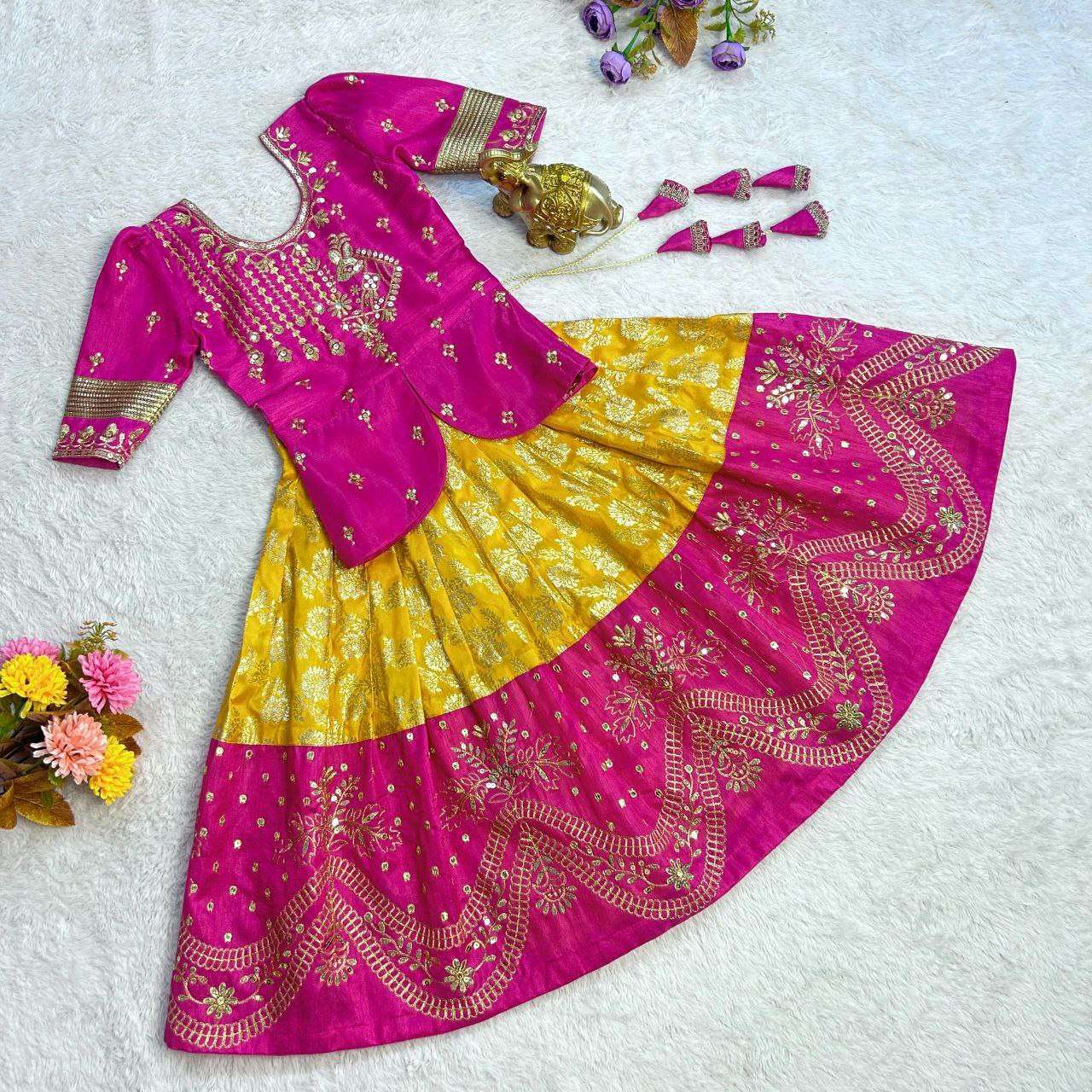 YNF BANGLORI SILK KESH109 RRKT10 KIDS WEAR WHOLESALE KIDS LEHENGAS MANUFACTURER