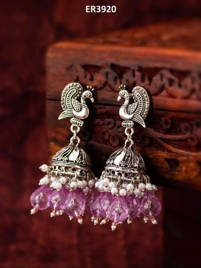 YNF BRASS KESH105 ER3920 WOMENS JEWELLERY WHOLESALE FANCY OXIDIZED EARRINGS MANUFACTURER