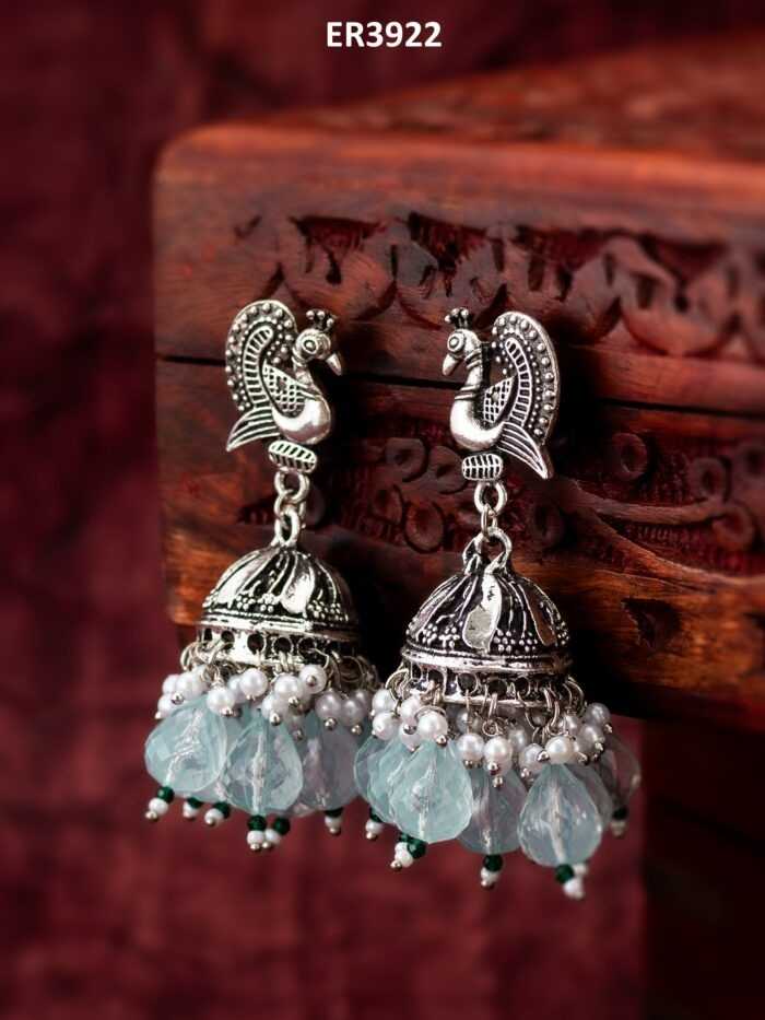 YNF BRASS KESH105 ER3922 WOMENS JEWELLERY WHOLESALE FANCY OXIDIZED EARRINGS MANUFACTURER