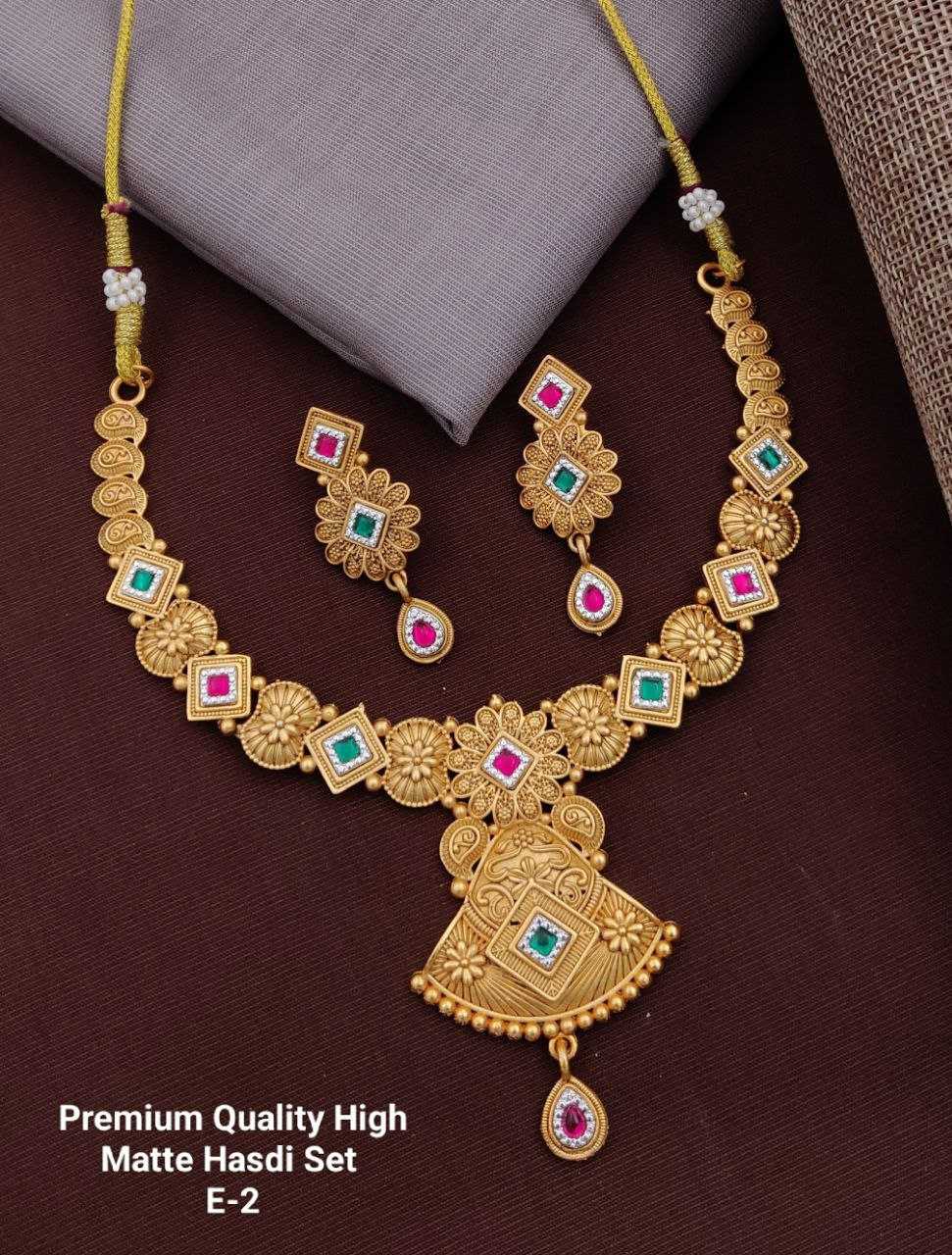 YNF BRASS KESH193 ROR37-7 WOMENS JEWELLERY WHOLESALE GOLDEN NECKLACE SET MANUFACTURER