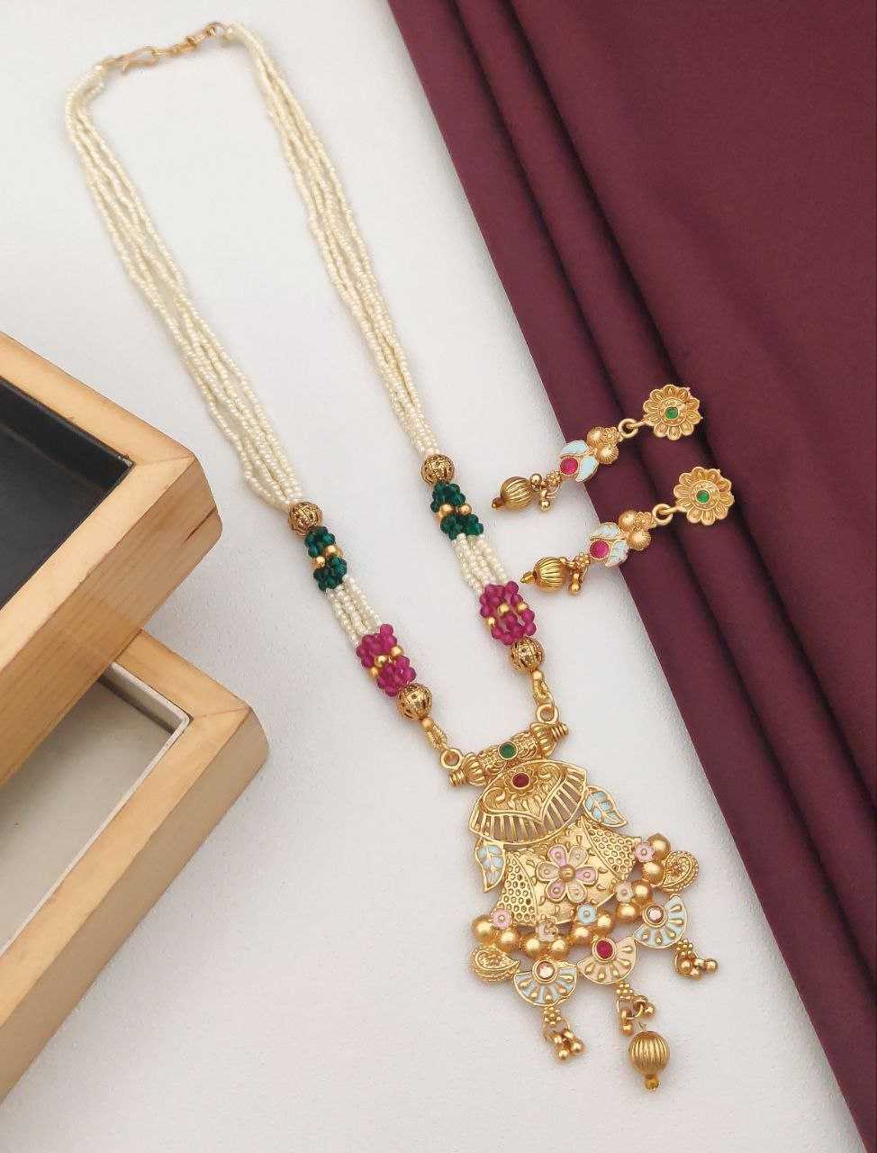 YNF BRASS KESH193 ROR73 WOMENS JEWELLERY WHOLESALE LONG SET FANCY MALA NECKLACES SET MANUFACTURER