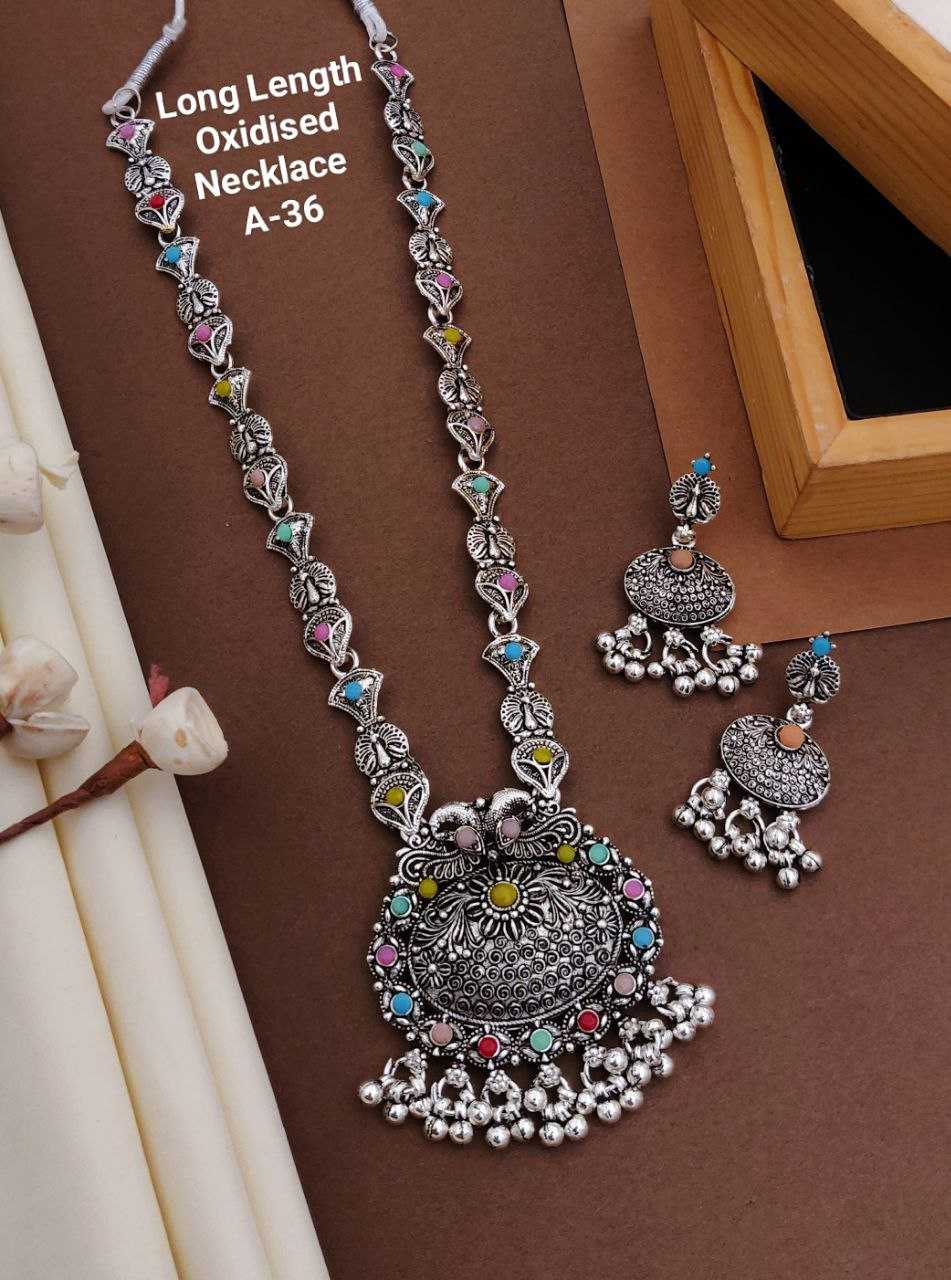 YNF BRASS KESH193 ROR94 C WOMENS JEWELLERY WHOLESALE OXIDIZED JEWELLERY SET LONG SET MANUFACTURER