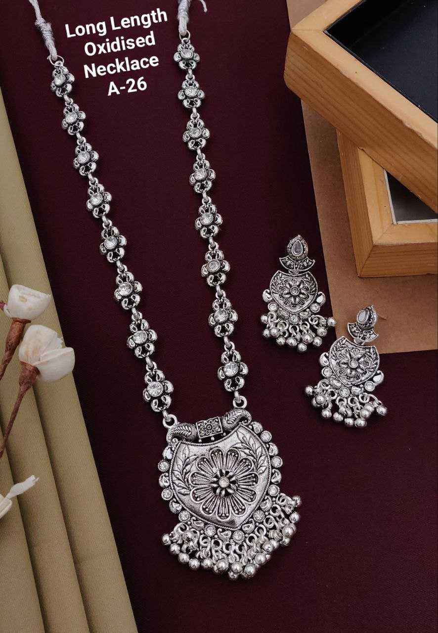 YNF BRASS KESH193 ROR94 WOMENS JEWELLERY WHOLESALE OXIDIZED JEWELLERY SET LONG SET MANUFACTURER