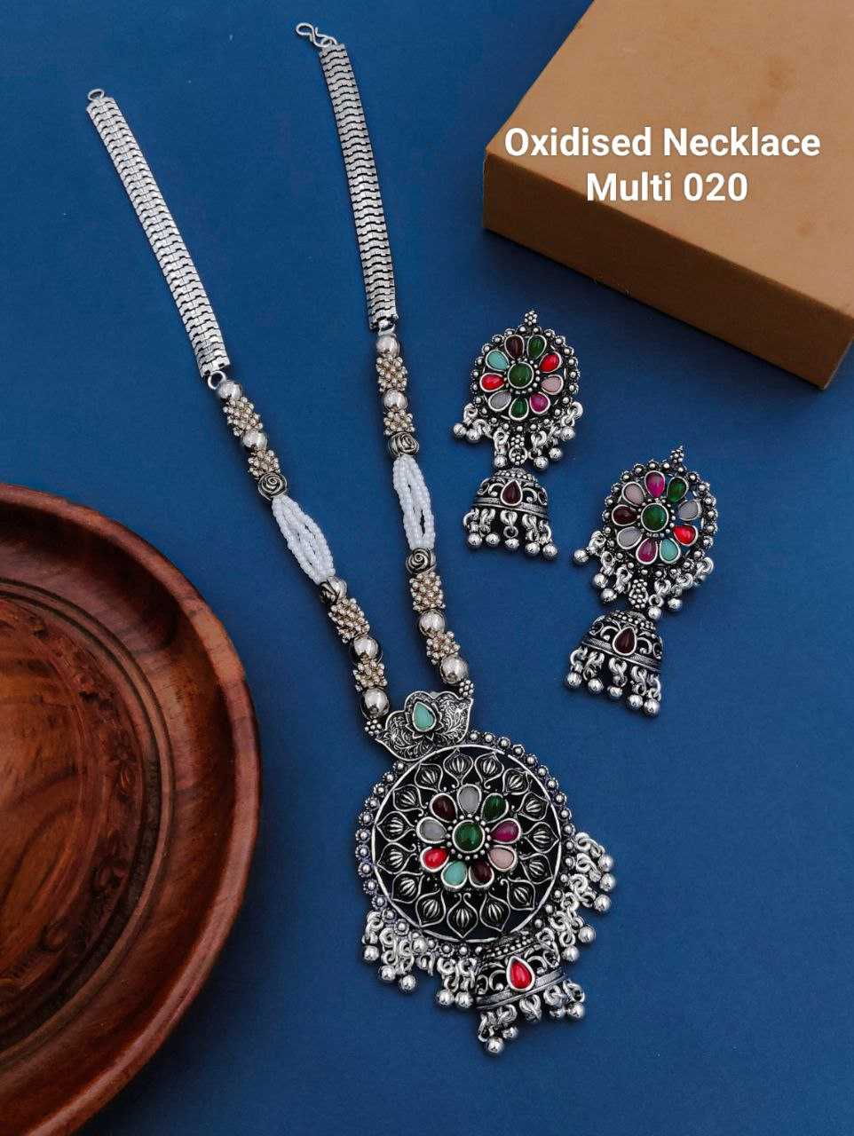 YNF BRASS KESH193 ROR98 C WOMENS JEWELLERY WHOLESALE LONG SET OXIDIZED JEWELLERY SET MANUFACTURER