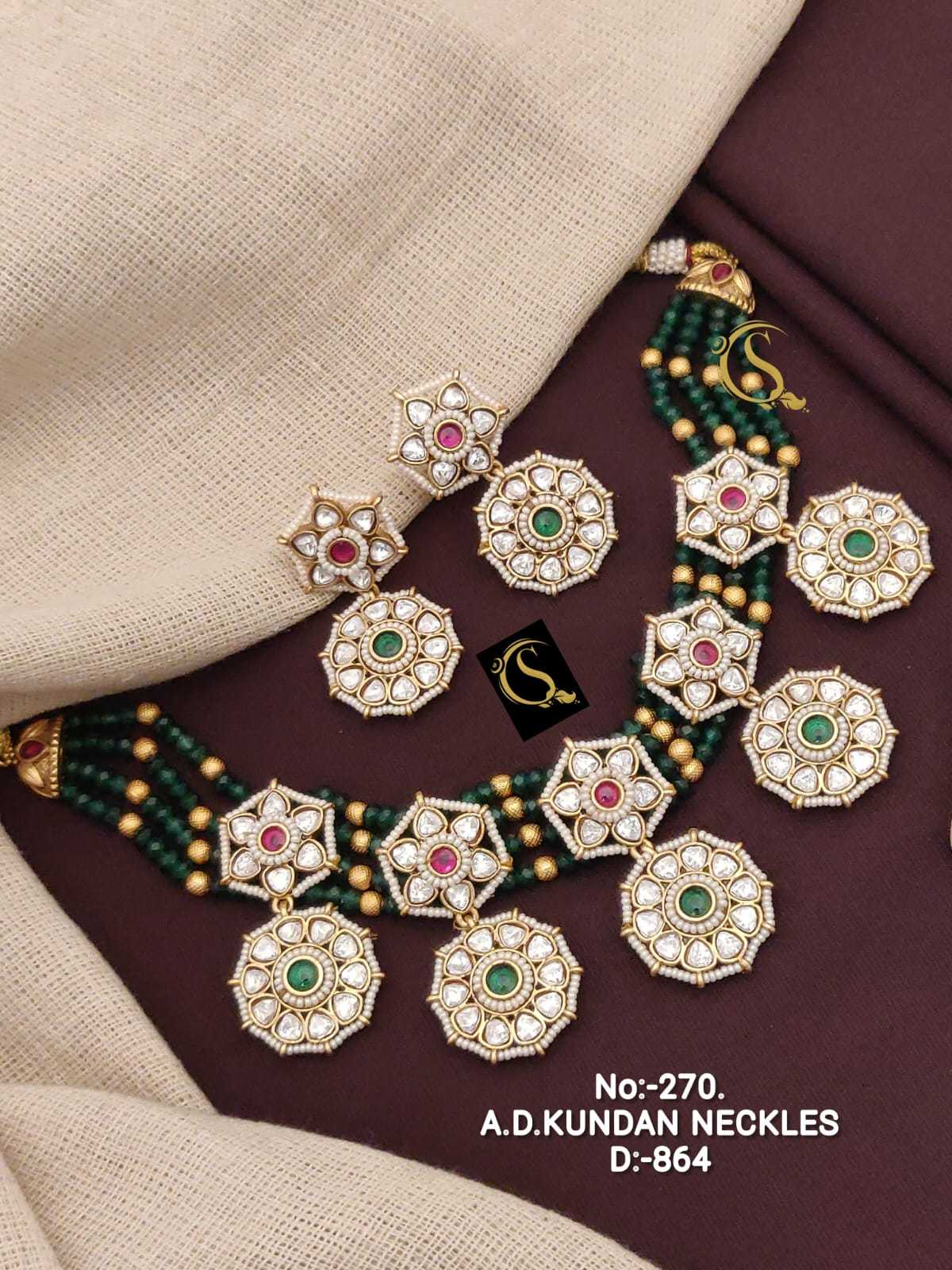 YNF BRASS RAJWADI51 WOMENS JEWELLERY WHOLESALE KUNDAN CHOKER NECKLACES SET MANUFACTURER