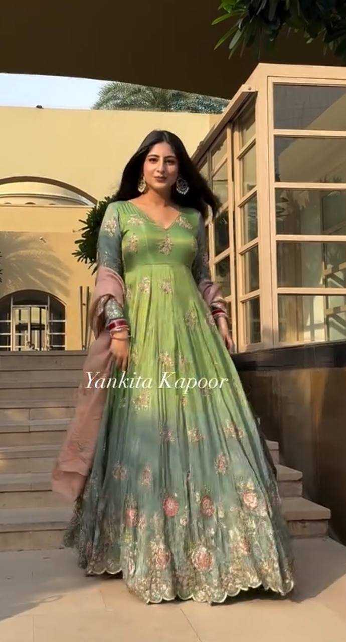 YNF CHINON KESH119 017 GOWNS WHOLESALE EMBROIDERY ANARKALI LONG WORK GOWNS MANUFACTURER