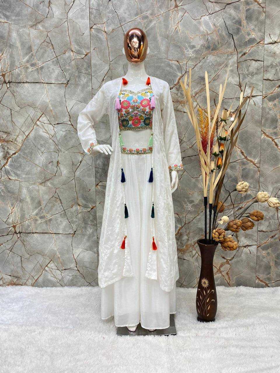 YNF CHINON SILK RIN141 1884 SUITS & DRESSES WHOLESALE INDO WESTERN DRESSES EMBROIDERY LADIES SILK LADIES PARTY WEAR SUITS MANUFACTURER