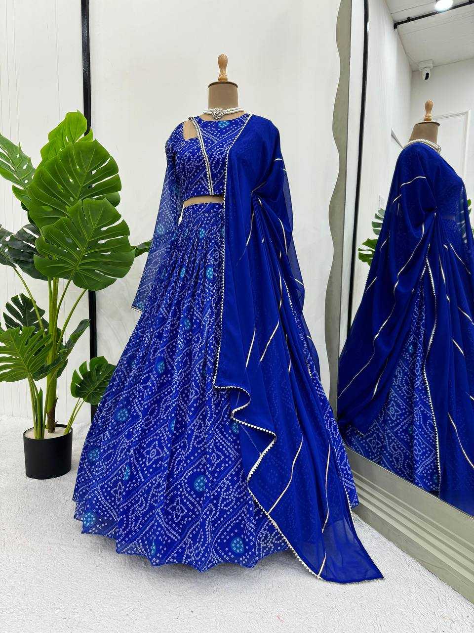 YNF FAUX GEORGETTE RIN162 300 LEHENGAS WHOLESALE TRADIITONAL PRINTED NAVRATRI CHANIYA CHOLI LEHENGAS MANUFACTURER