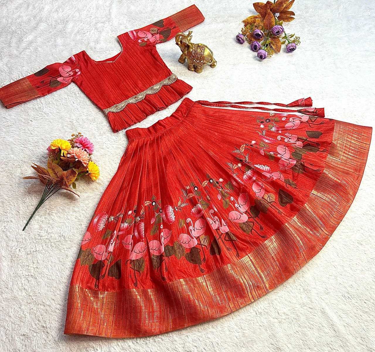 YNF HANDLLOM SILK KESH109 RRKT09 KIDS WEAR WHOLESALE KIDS LEHENGAS MANUFACTURER