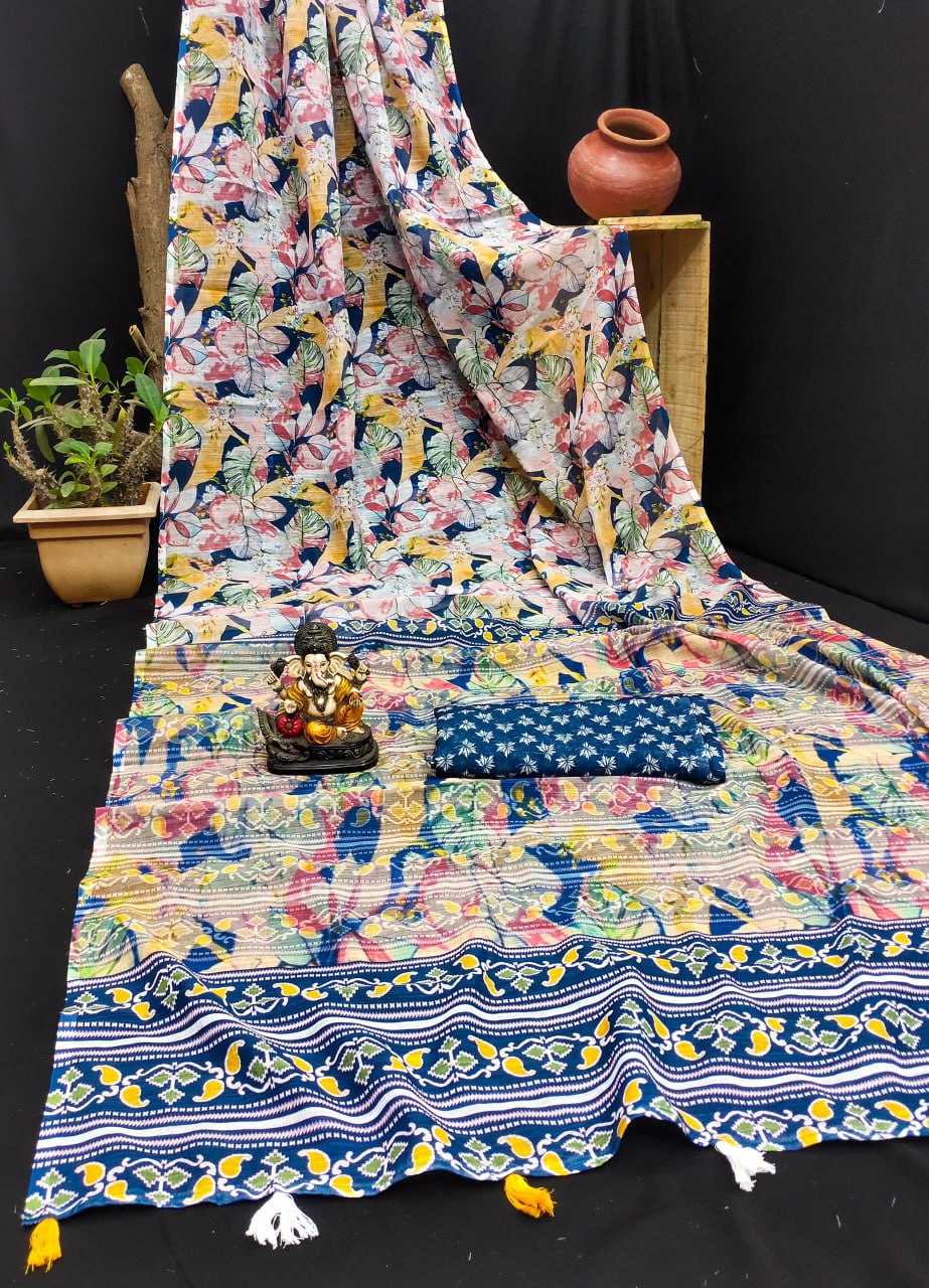 YNF LINEN RIN183 SARVOPARI SAREES WHOLESALE PRINTED LADIES IKKAT SAREES MANUFACTURER