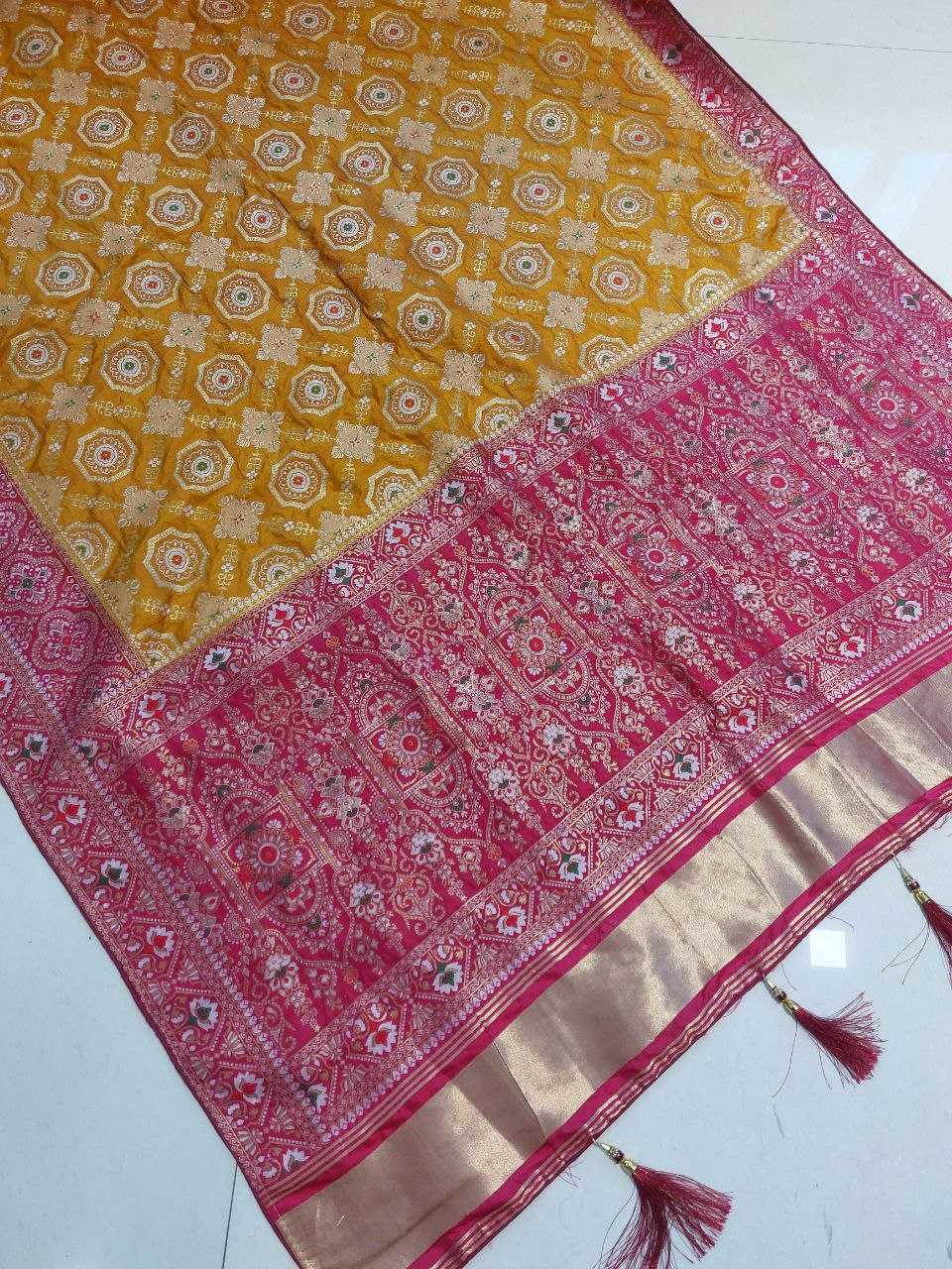 YNF NYLON RIN201 RRD15 SAREES WHOLESALE PRINTED NYLON BANDHANI BANDHEJ ZARI BORDER SAREES MANUFACTURER