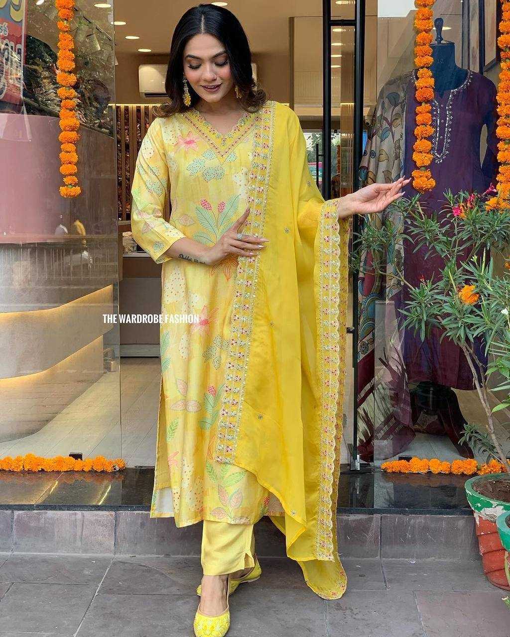 YNF PURE MASLIN SILK KESH211 LDY75 SUITS & DRESSES WHOLESALE PRINTED LADIES SILK LONG KURTIS YELLOW SALWAR SUITS MANUFACTURER