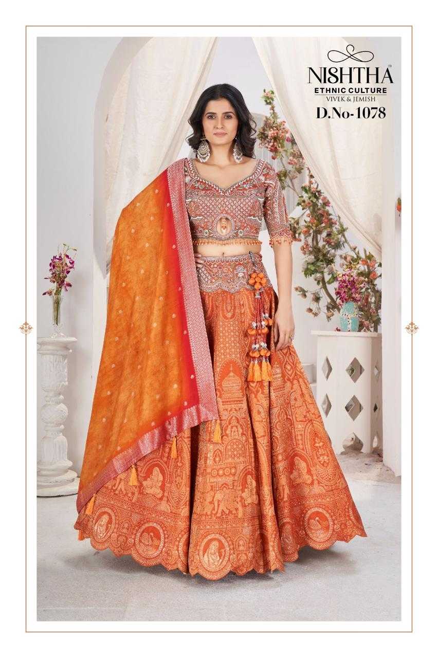 YNF ART SILK KESH113 Nishtha Bridal Vol 1 CLOTHING BRANDS WHOLESALE NISHTHA ETHNIC CULTURE LEHENGA MANUFACTURER - Deevit International