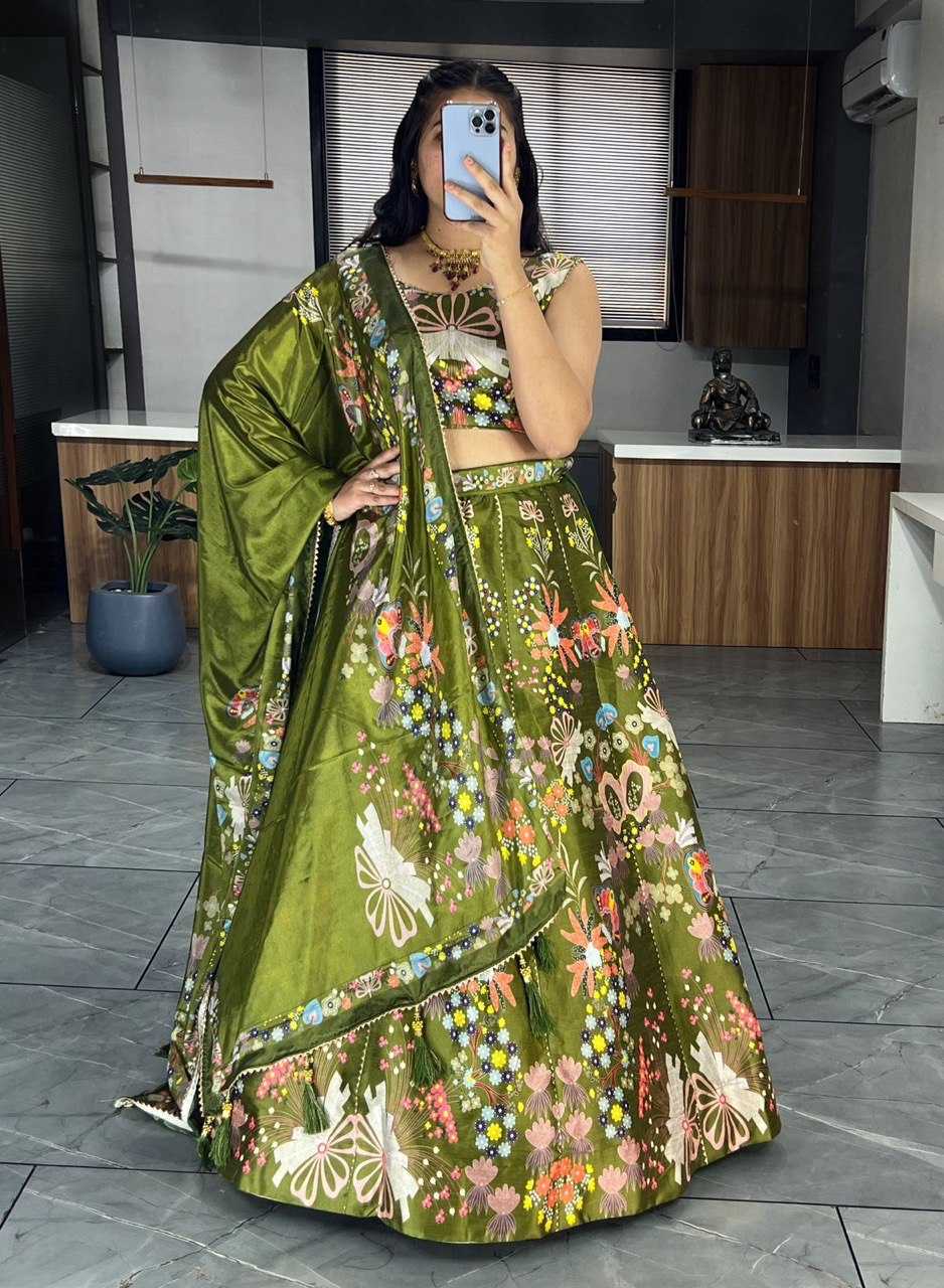 YNF ART SILK RIN119 6134 LEHENGAS WHOLESALE DESIGENR SILK PRINTED GOTA PATTI LEHENGAS MANUFACTURER - Deevit International