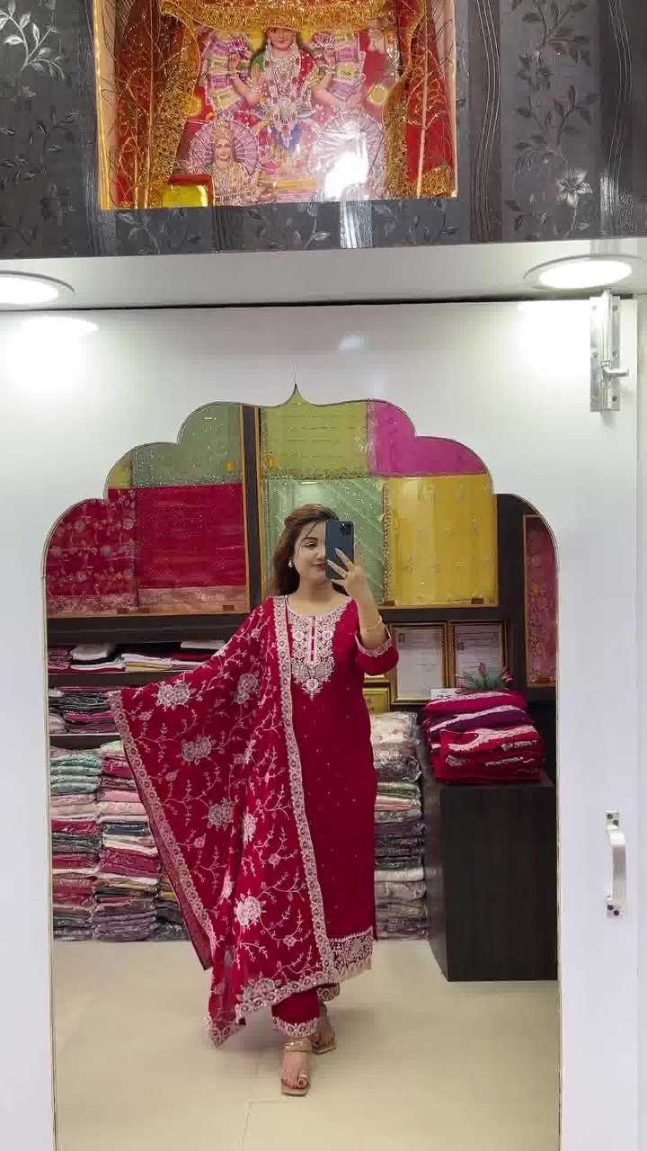 YNF CHINON KESH164 G72 SUITS & DRESSES WHOLESALE EMBROIDRY LADIES LONG KURTI RED SALWAR SUITS MANUFACTURE - Deevit International