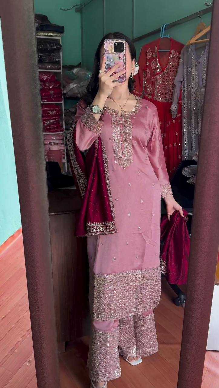 YNF CHINON KESH164 G76 SUITS & DRESSES WHOLESALE EMBROIDERY LONG KURTI PINK SALWAR SUITS MANUFACTURE - Deevit International