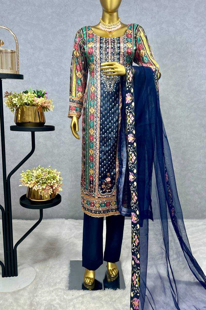 YNF CHINON SILK KESH159 1309 SUITS & DRESSES WHOLESALE SILK EMBROIDERY LONHG KURTI SUITS MANUFACTURE - Deevit International