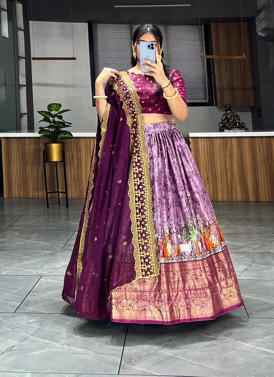 YNF DOLA SILK RIN119 7110 LEHENGAS WHOLESALE FANCY SILK WEDDING PRINTED LEHENGAS MANUFACTURER - Deevit International