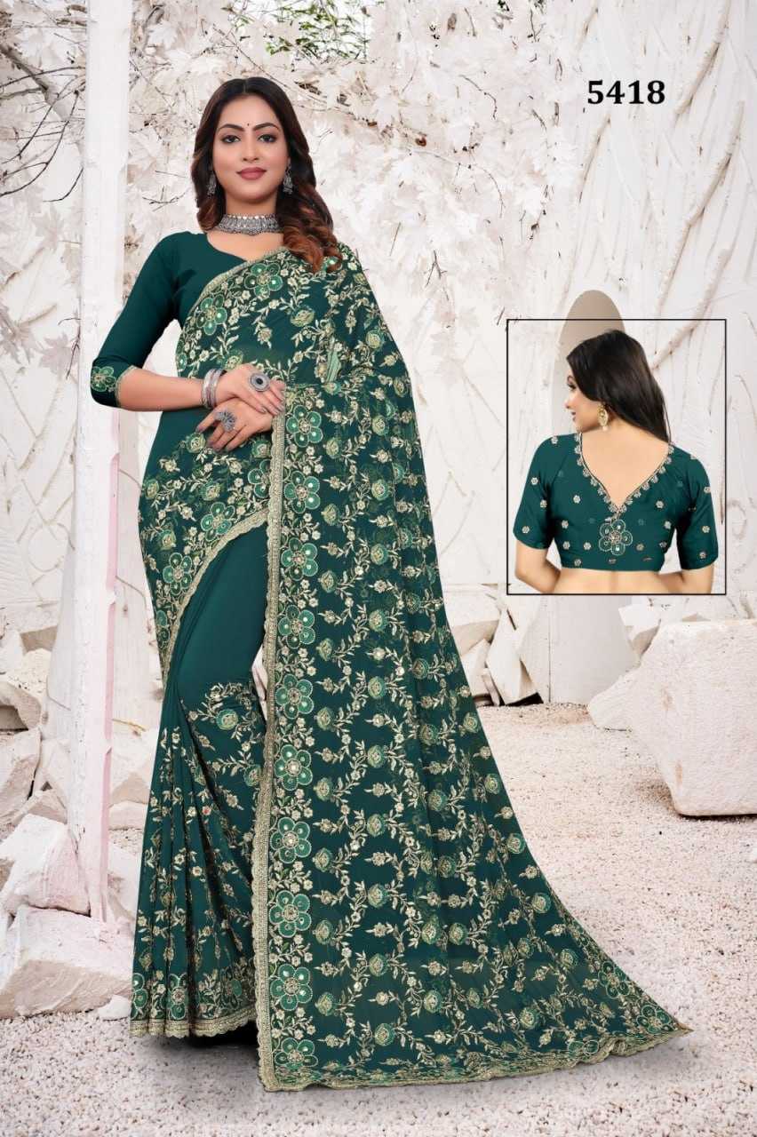 YNF GEORGETTE KESH114 5418 SAREES WHOLESALE STONE WORK GEORGETTE PARTY WEAR SAREES MANUFACTURER  - Deevit International