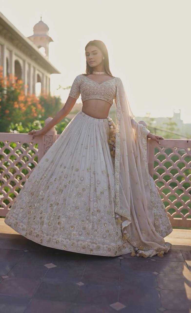 YNF GEORGETTE KESH228 551 LEHENGAS WHOLESALE DESIGENR GEORGETTE WEDDING EMBROIDERED WEDDING OUTFITS LEHENGAS MANUFACTURER - Deevit International