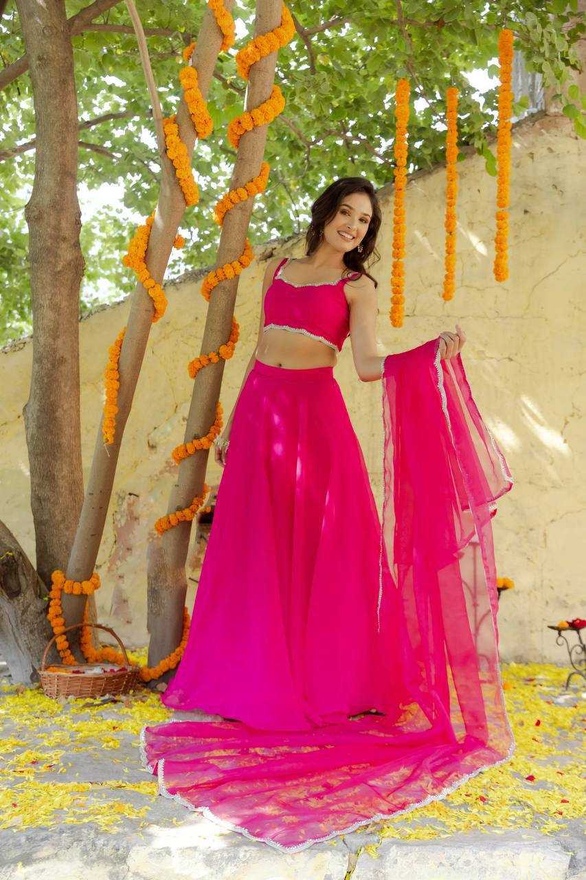 YNF GEORGETTE KESH232 904 LEHENGAS WHOLESALE FANCY GEORGETTE PINK LEHENGAS MANUFACTURER - Deevit International