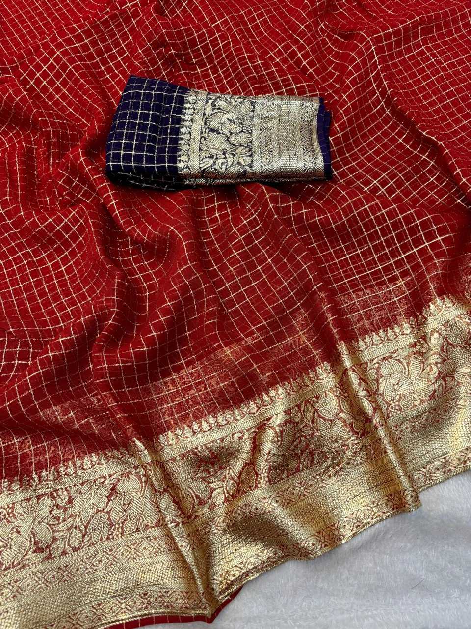 YNF GEORGETTE RIN182 RUN103 SAREES WHOLESALE GEORGETTE INDIAN ZARI BORDER VISCOSE SAREES MANUFACTURER