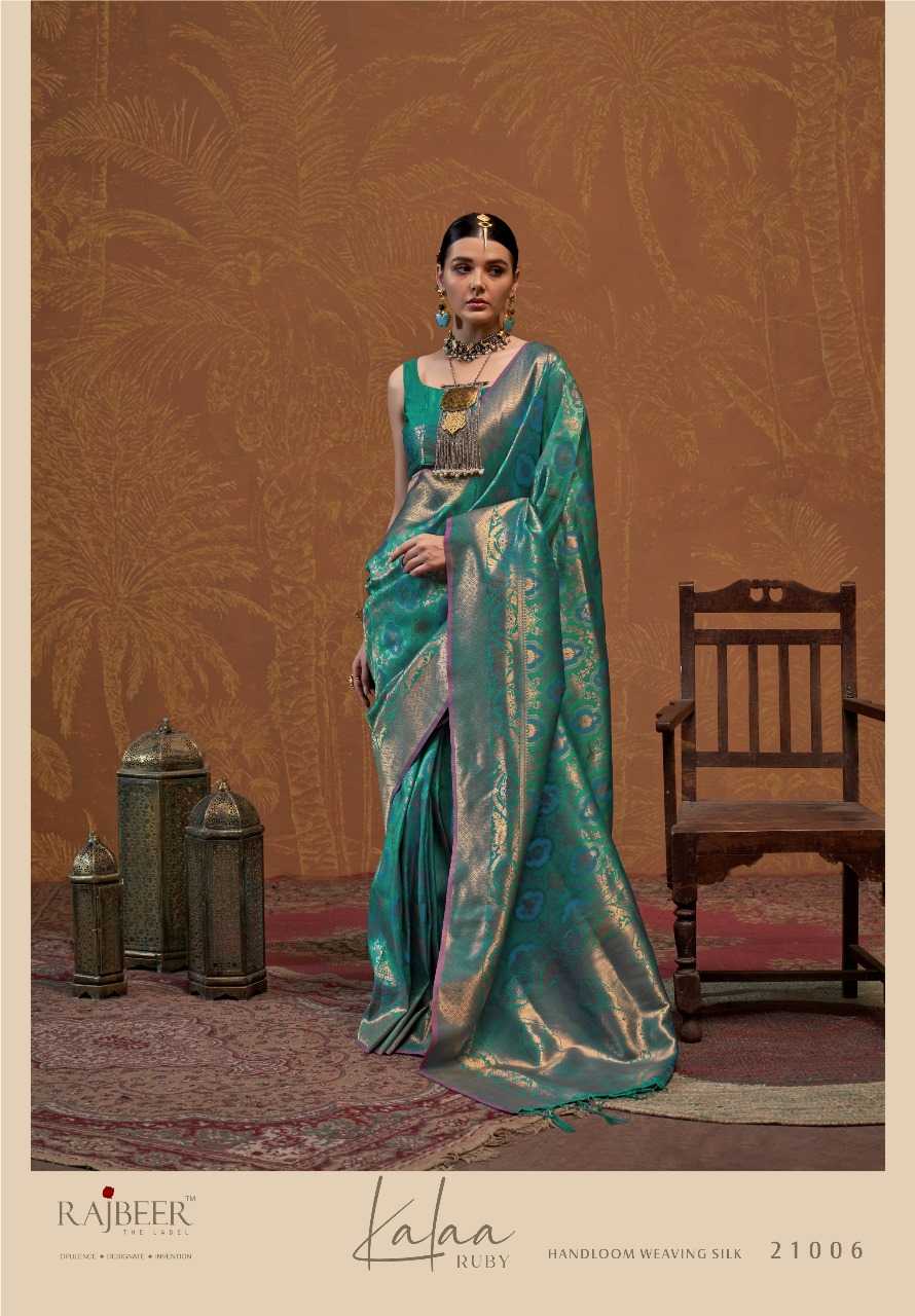 YNF HANDLOOM SILK RAJBEER KESH235 KALAA-RUBY CLOTHING BRANDS WHOLESALE SAREES MANUFACTURER - Deevit International