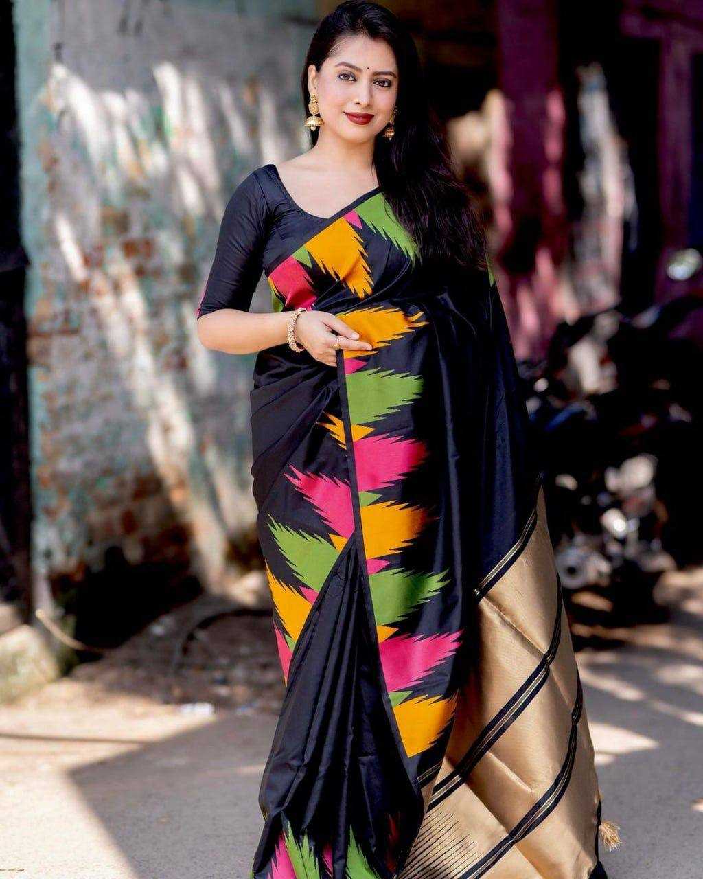 YNF LICHI SILK RIN179 769 SAREES WHOLESALE LADIES SILK BLACK ZARI BORDER WORK SAREES MANUFACTURER - Deevit International