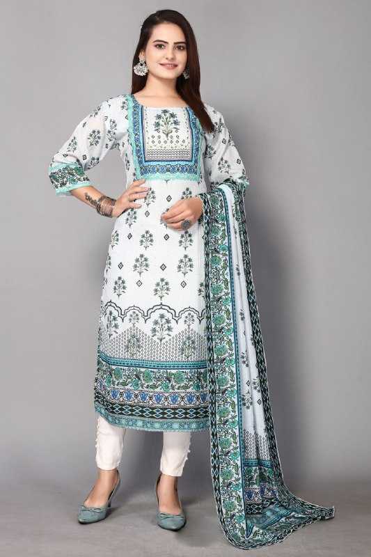 YNF MUSLIN KESH164 G63 SUITS & DRESSES WHOLESALE PRINTED LONG KURTI WHITE SALWAR SUITS MANUFACTURE - Deevit International