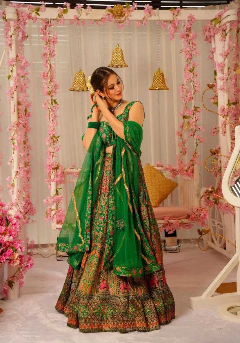 YNF ORGANZA SILK KESH154 258 LEHENGAS WHOLESALE FANCY SILK PRINTED LEHENGAS MANUFACTURER