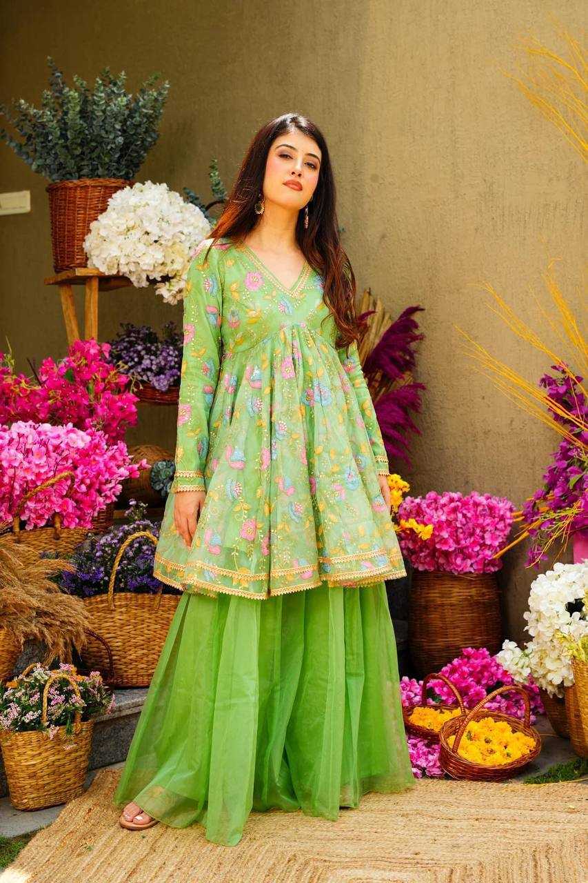 YNF ORHANZA KESH232 893 SUITS & DRESSES WHOLESALE LADIES EMBROIDERY PALAZZO GREEN SALWAR SUITS MANUFACTURE - Deevit International