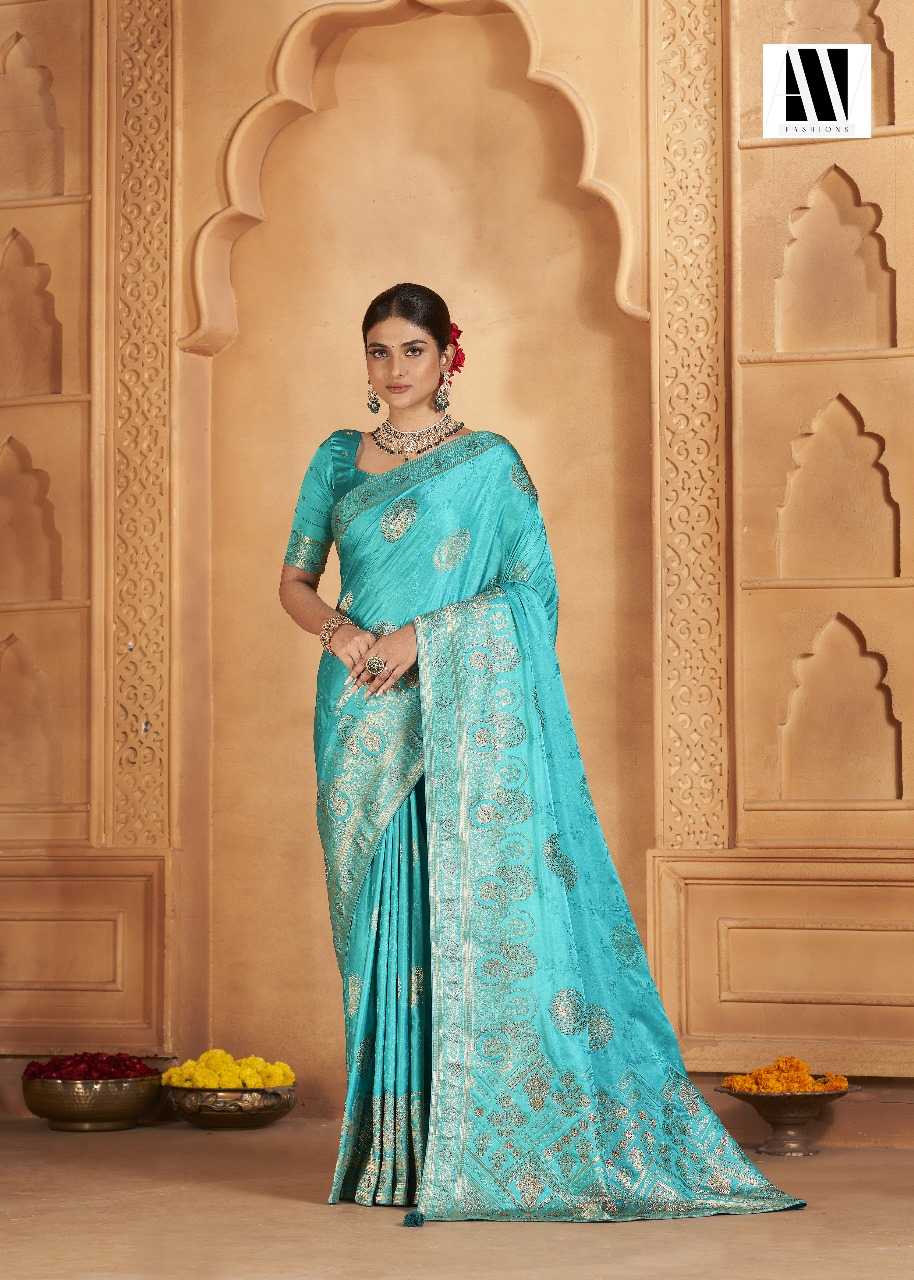 YNF SATIN SILK KESH235 BANARASI FUSION VOL 2 CLOTHING BRANDS WHOLESALE AV FASHION SAREES MANUFACTURER  - Deevit International