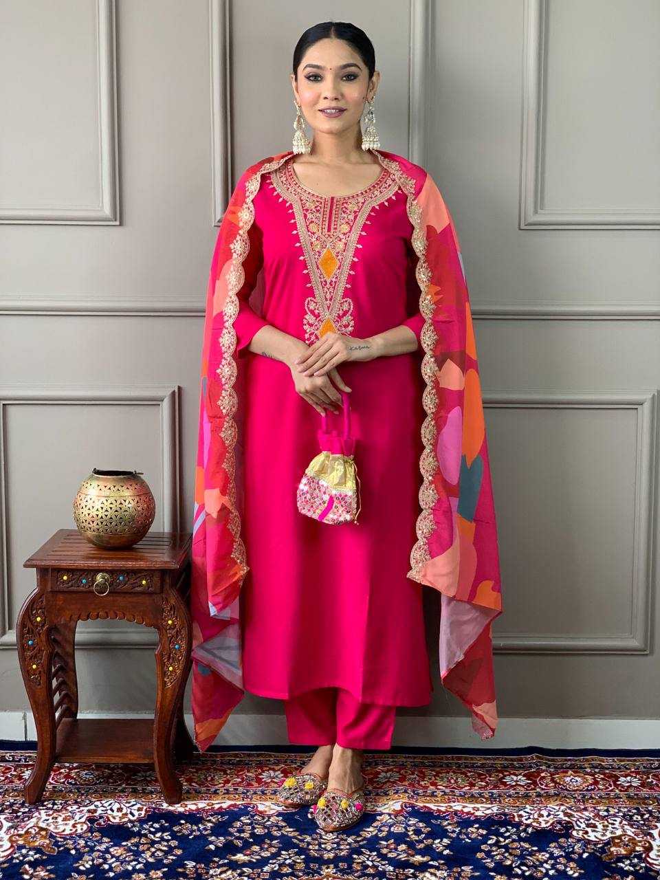 YNF SILK RIN200 546 SUITS & DRESSES WHOLESALE SILK LONG KURTI PINK SALWAR SUITS MANUFACTURE - Deevit International